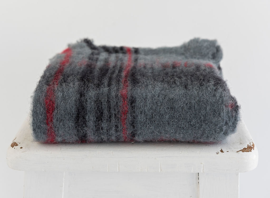 Masterweave Alpaca Scarf - Grey/Black Check