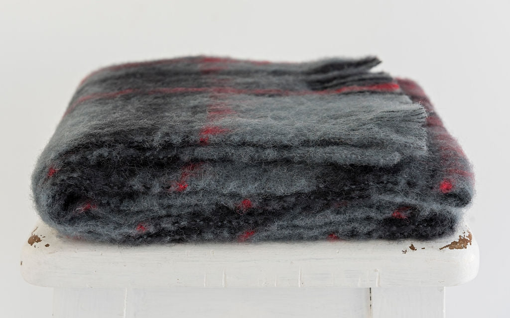 Masterweave Alpaca Scarf - Grey/Black Check
