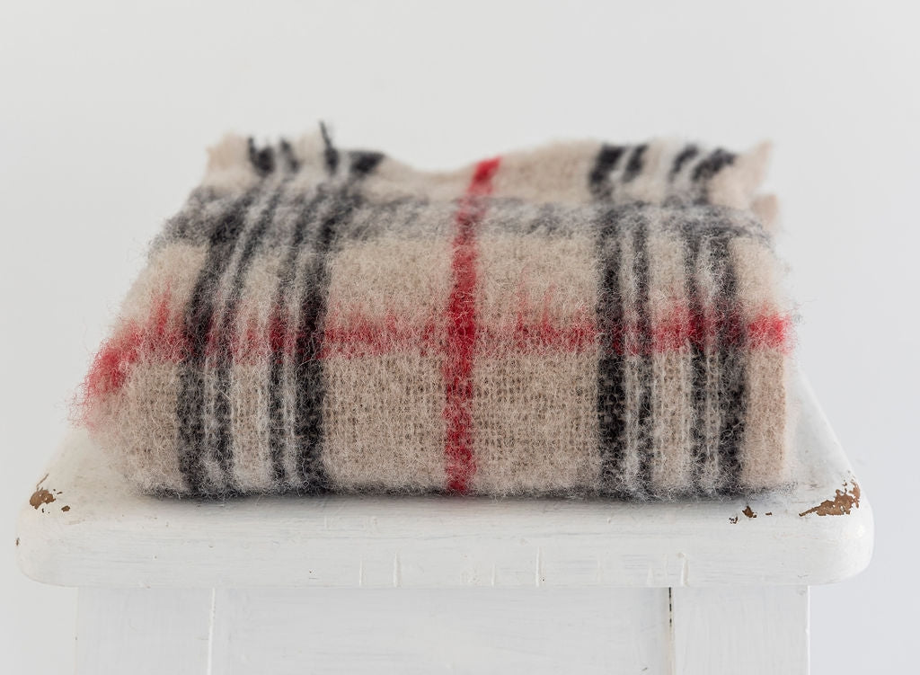 Masterweave Alpaca Scarf - Fawn Check