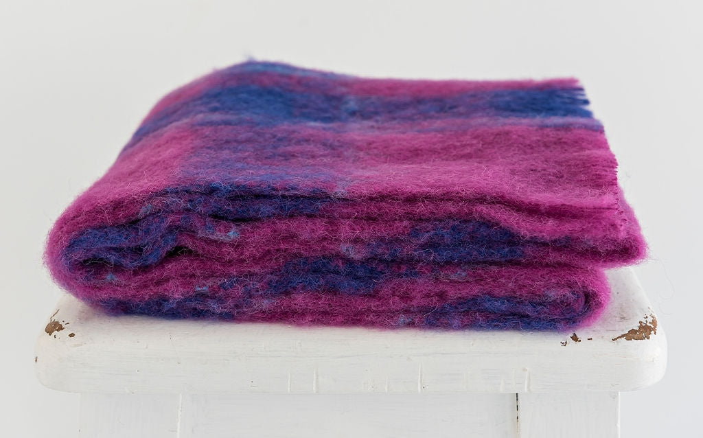 Masterweave Alpaca Scarf - Royal Fushia Check