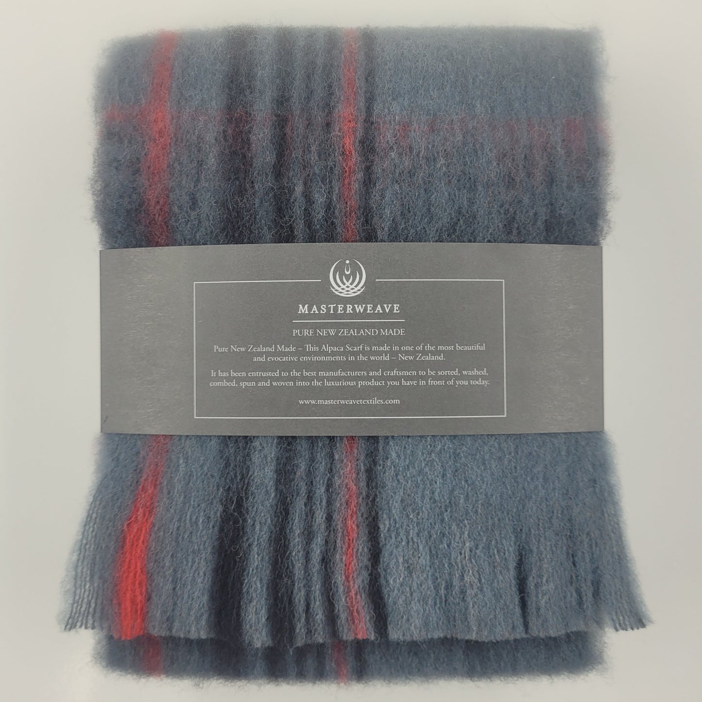 Masterweave Alpaca Scarf - Grey/Black Check