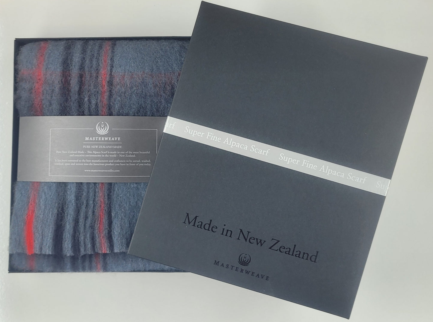 Masterweave Alpaca Scarf - Grey/Black Check