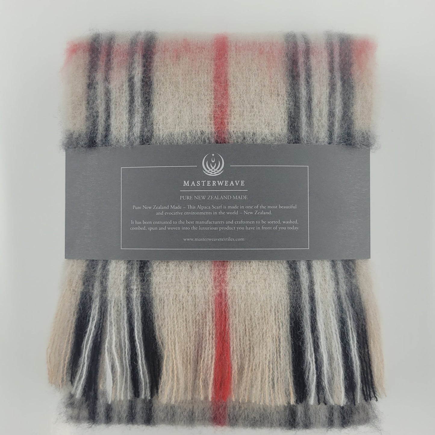 Masterweave Alpaca Scarf - Fawn Check