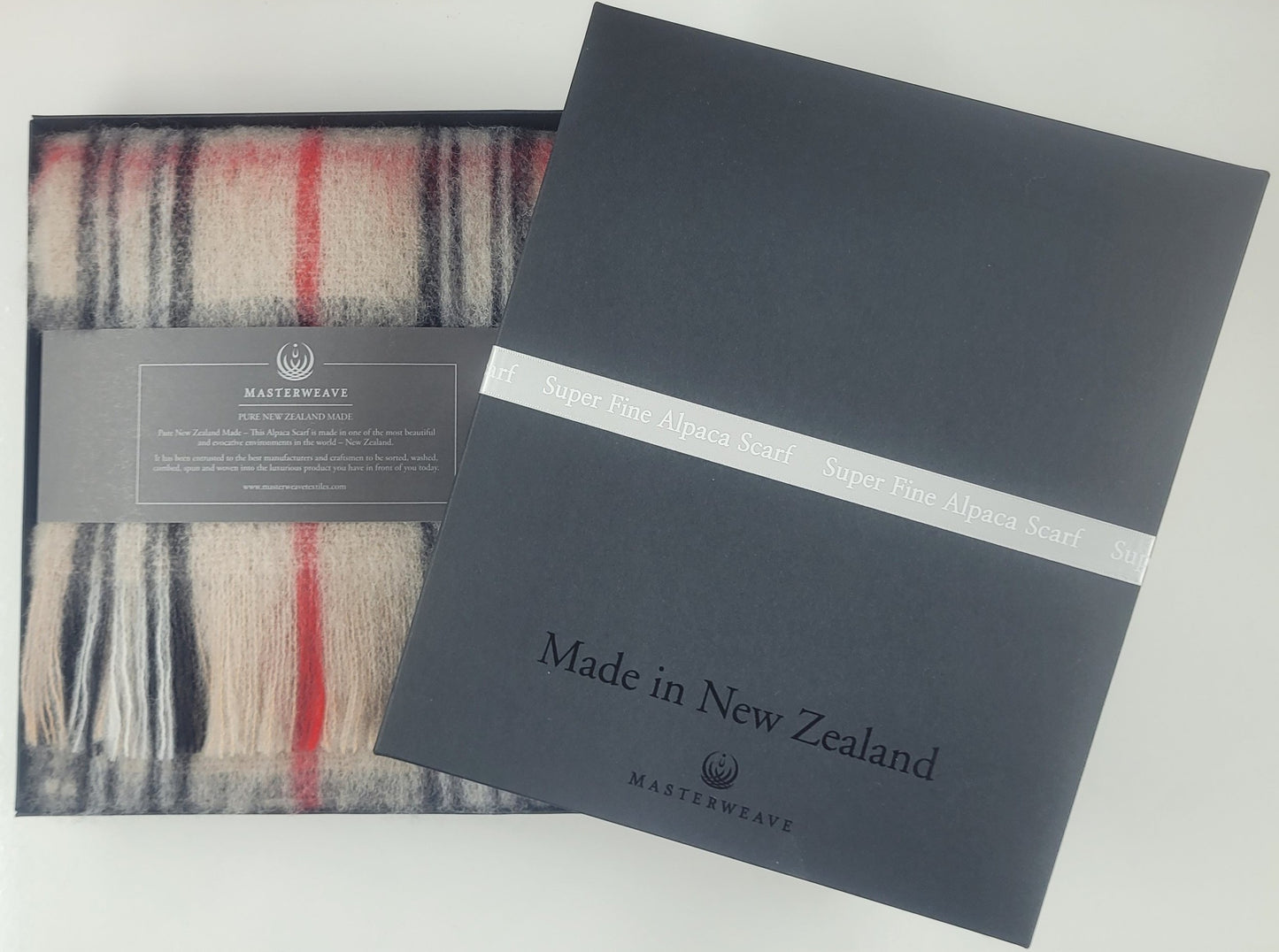 Masterweave Alpaca Scarf - Fawn Check