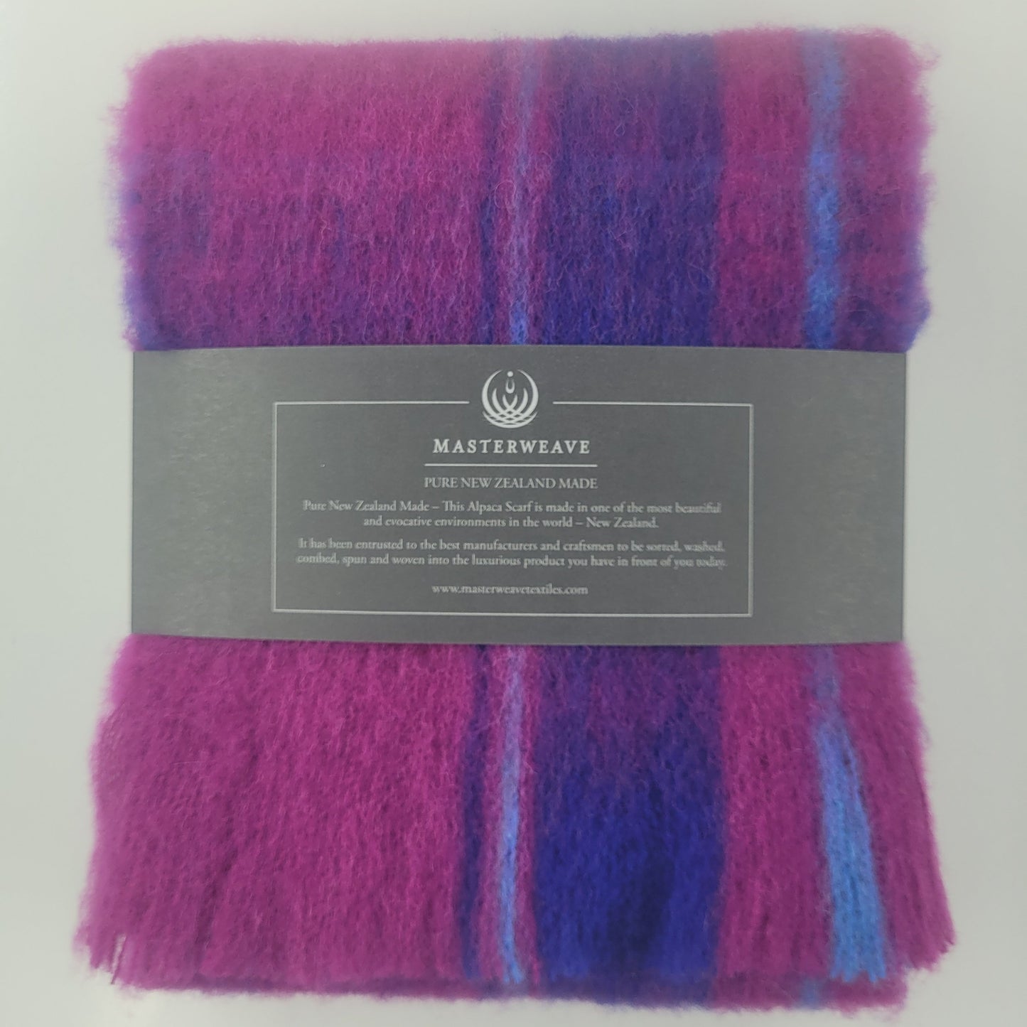 Masterweave Alpaca Scarf - Royal Fushia Check