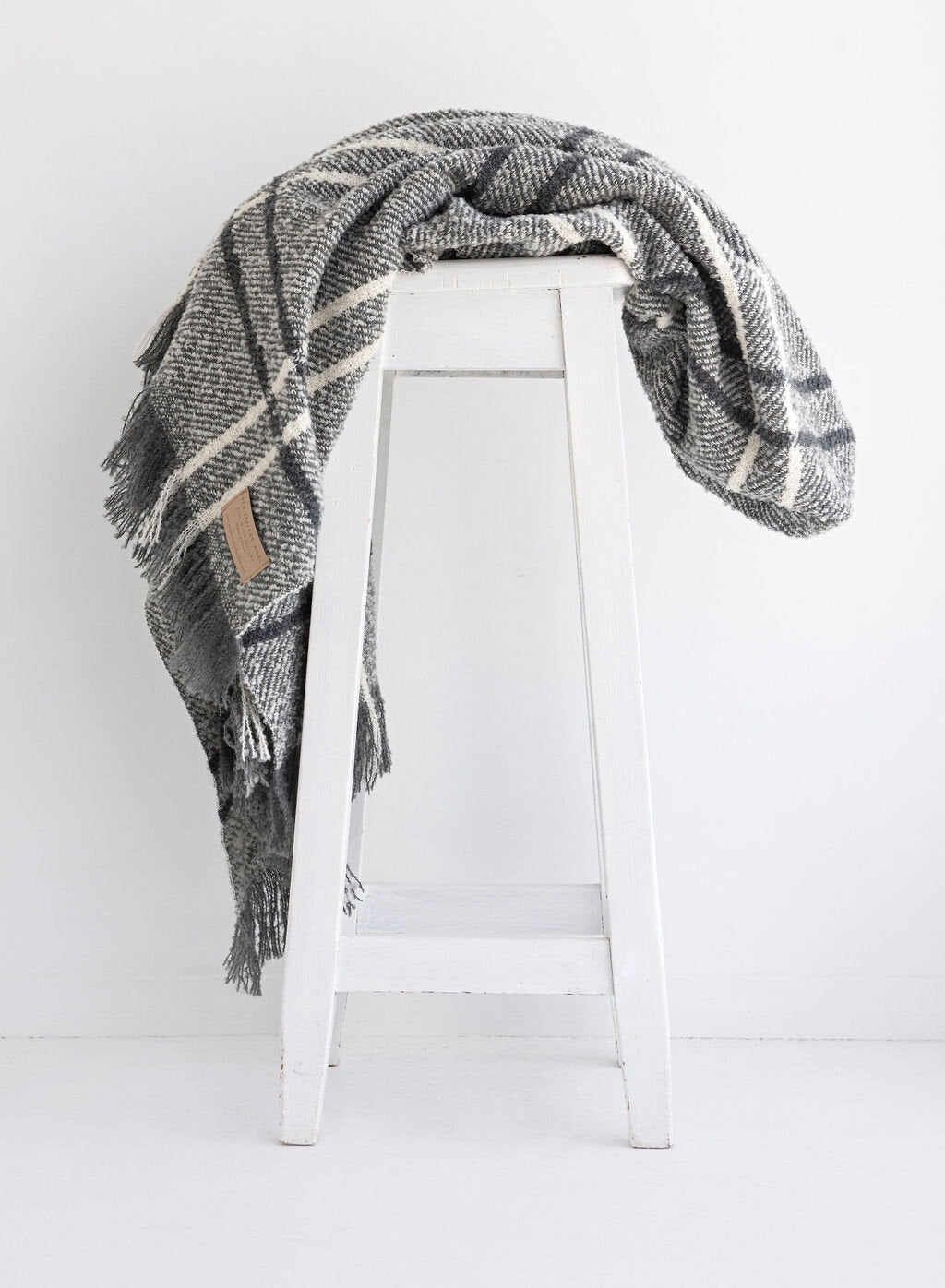 Masterweave Wool Twill Throw - Grey Window Check
