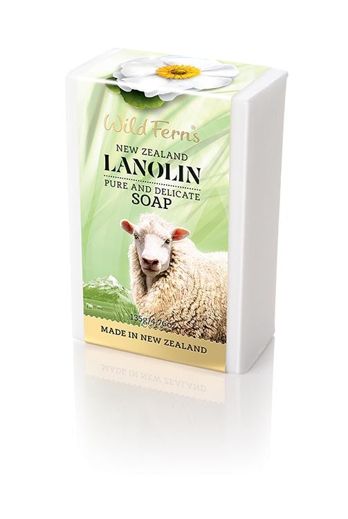 Wild Ferns Lanolin Pure and Delicate Soap, 135g
