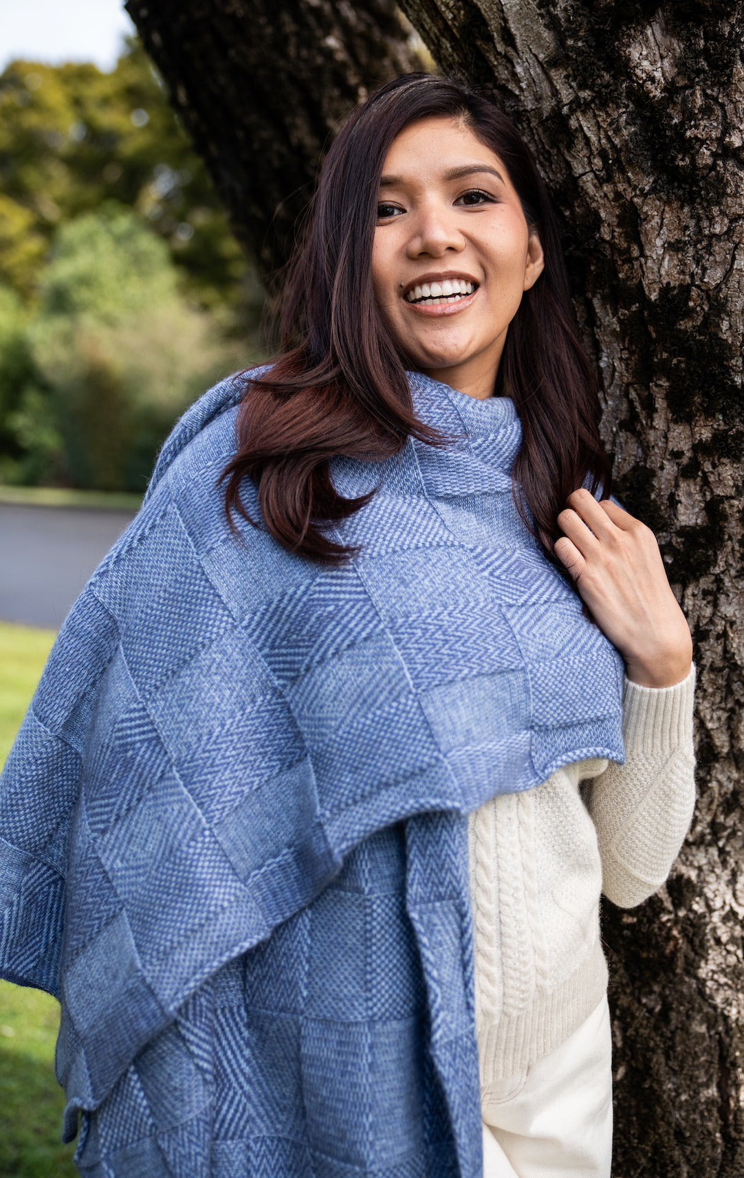Merino Possum Jacquard Wrap - BT554