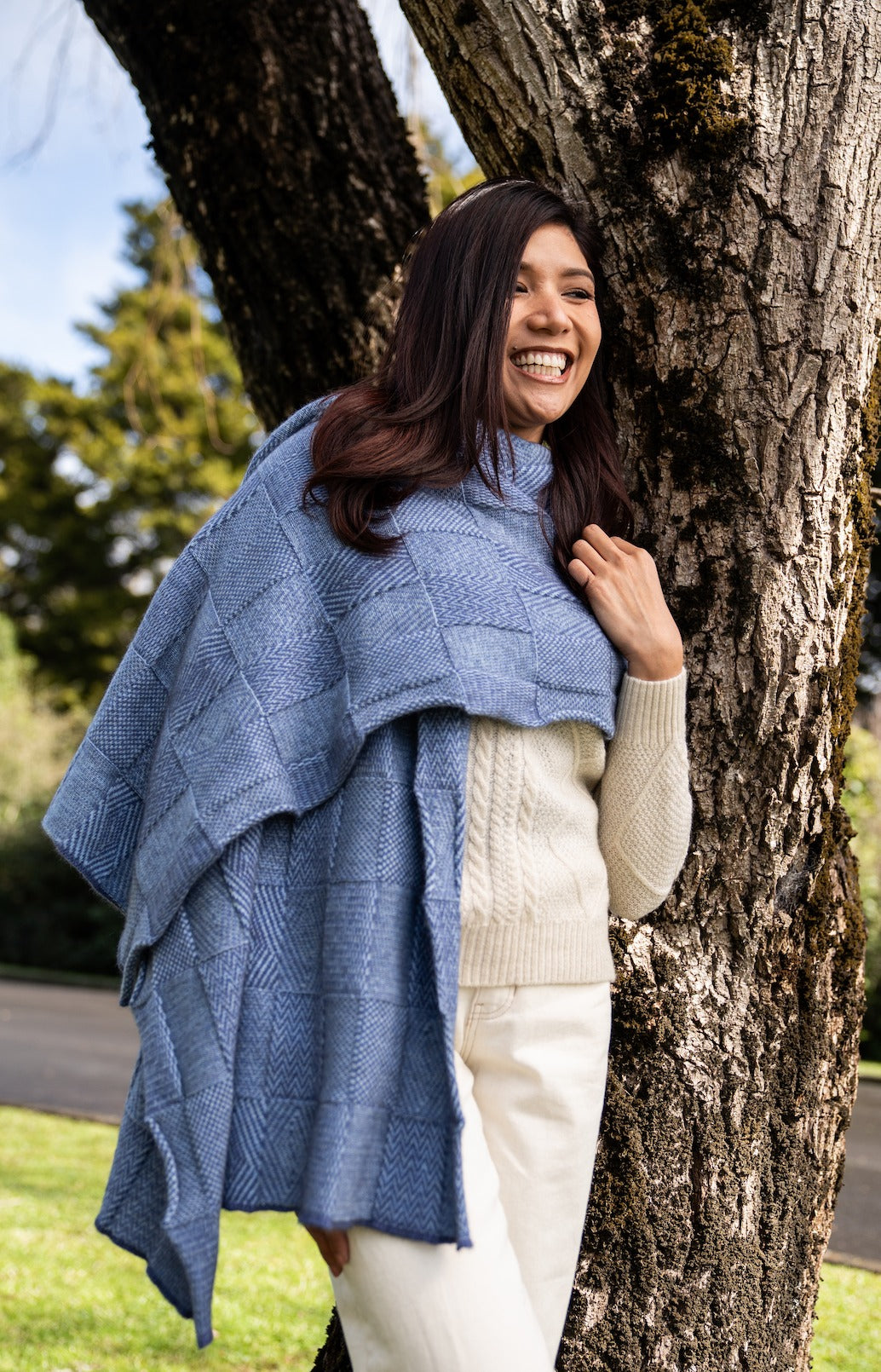 Merino Possum Jacquard Wrap - BT554