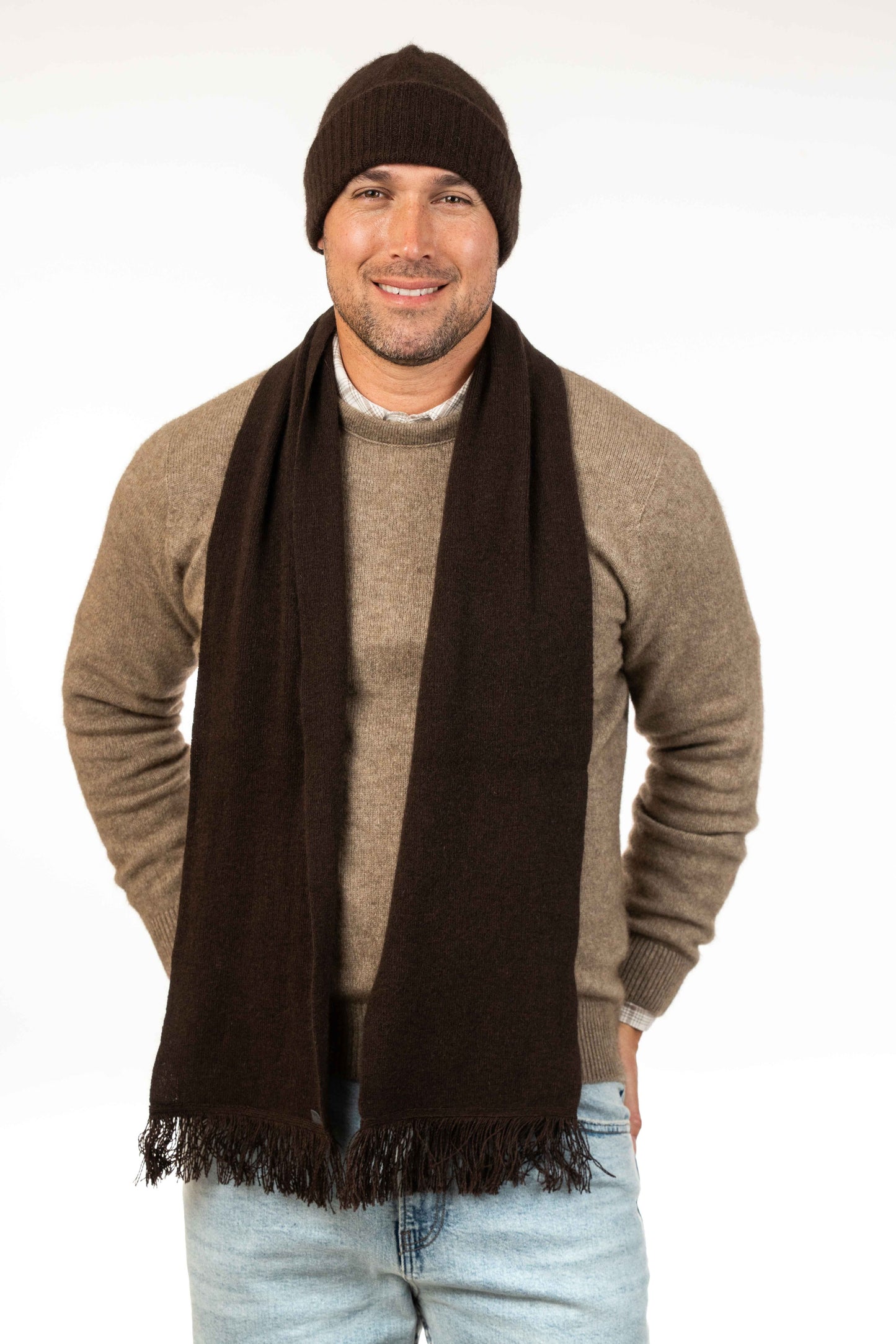 Merino Possum Scarf With Fringe - KO114