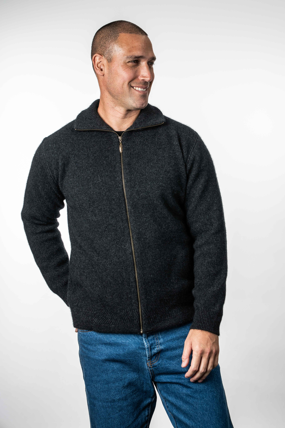 Merino Possum Zip Through Collar Jacket - KO231