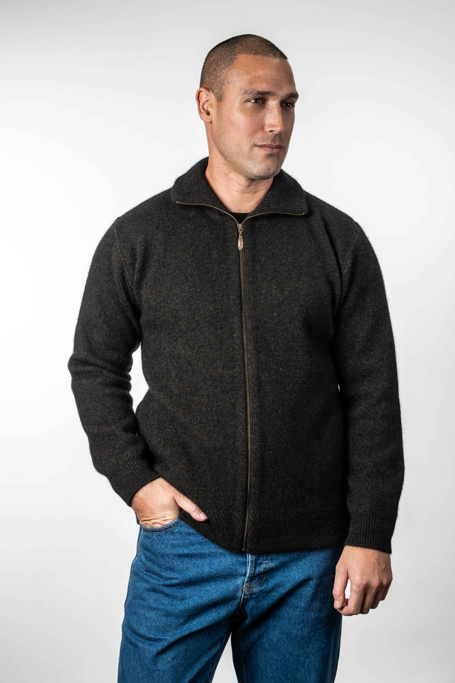 Merino Possum Zip Through Collar Jacket - KO231