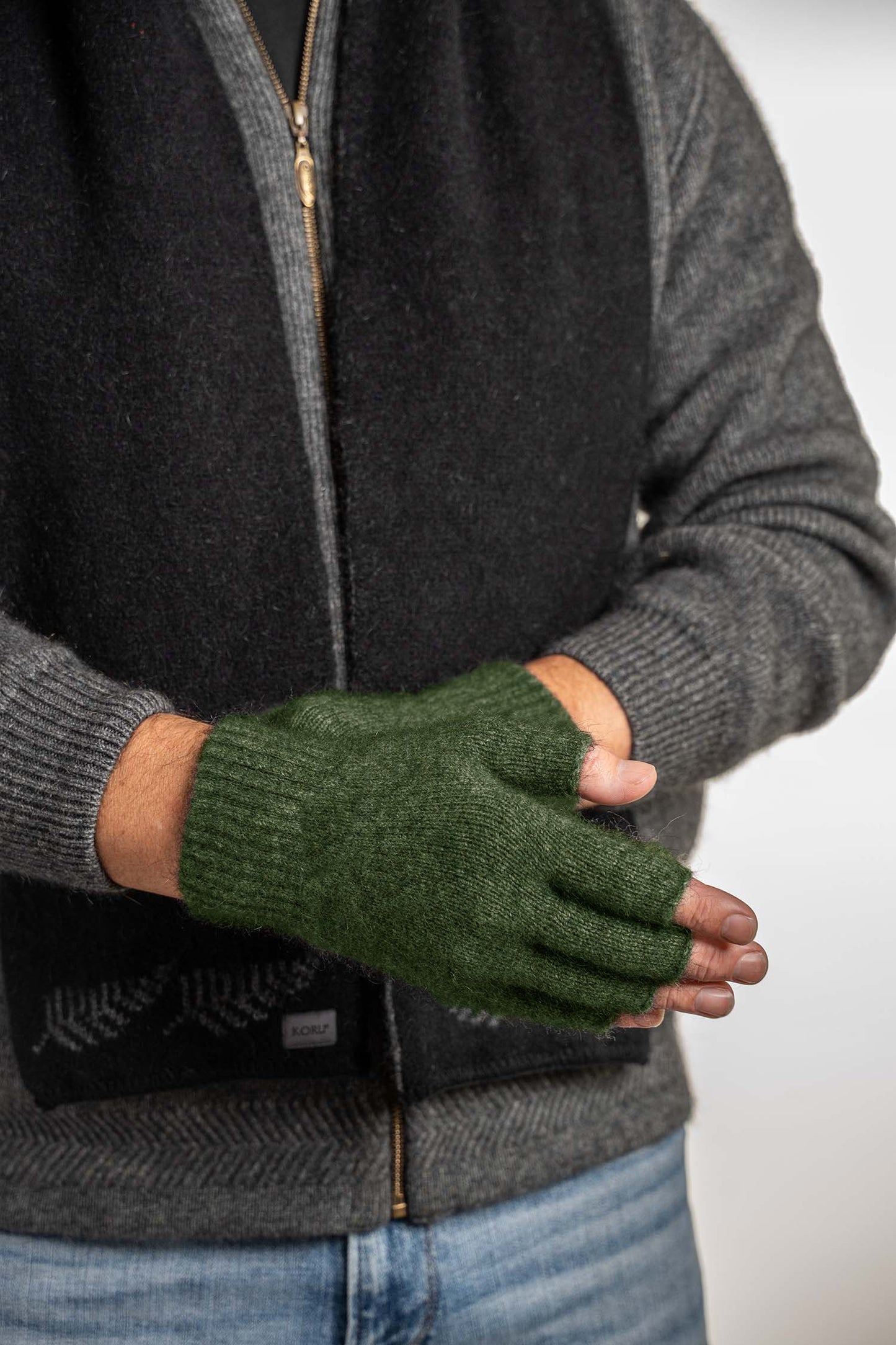 Merino Possum Fingerless Gloves - KO50