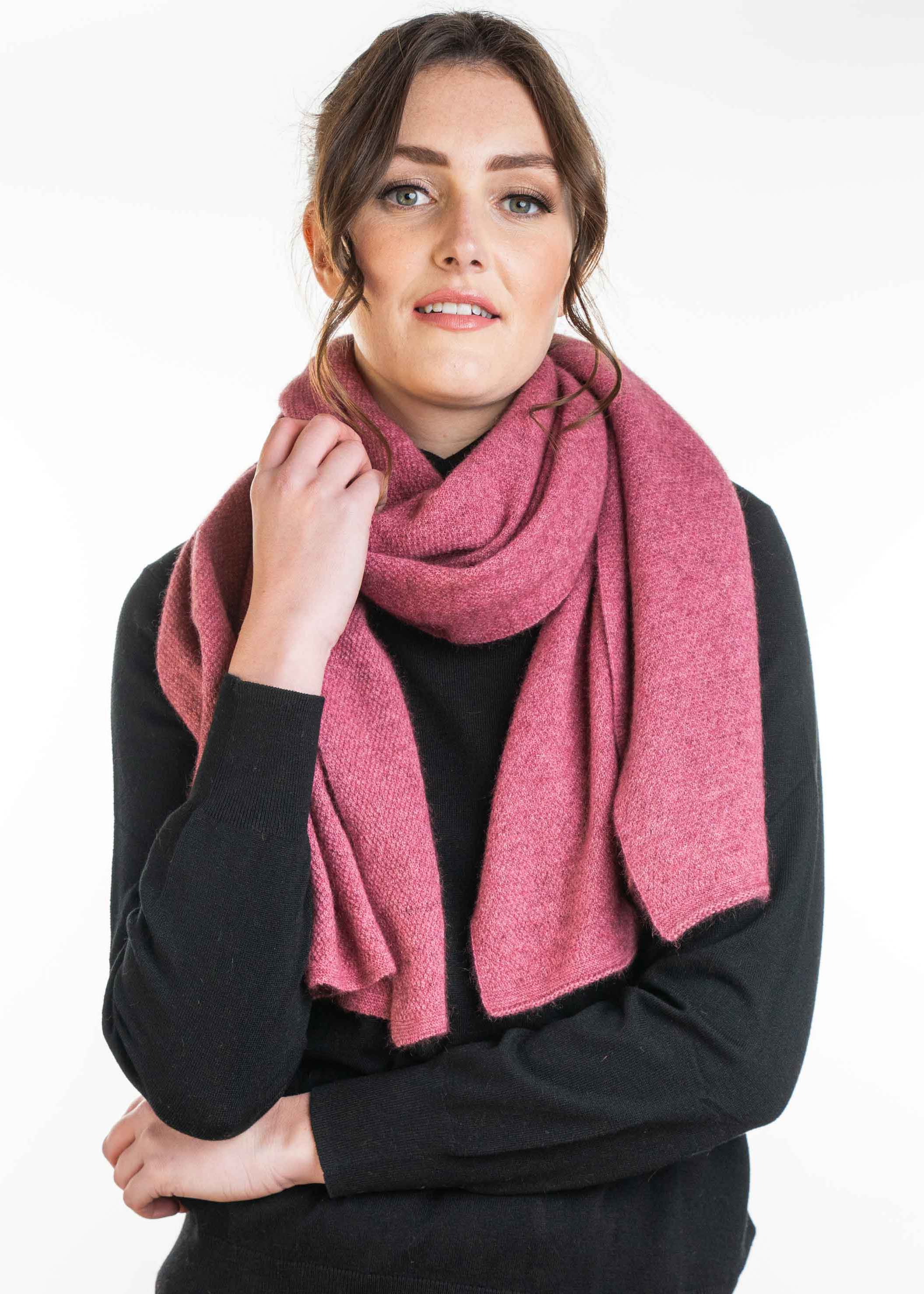 Merino Possum Moss Stitch Wrap - KO518