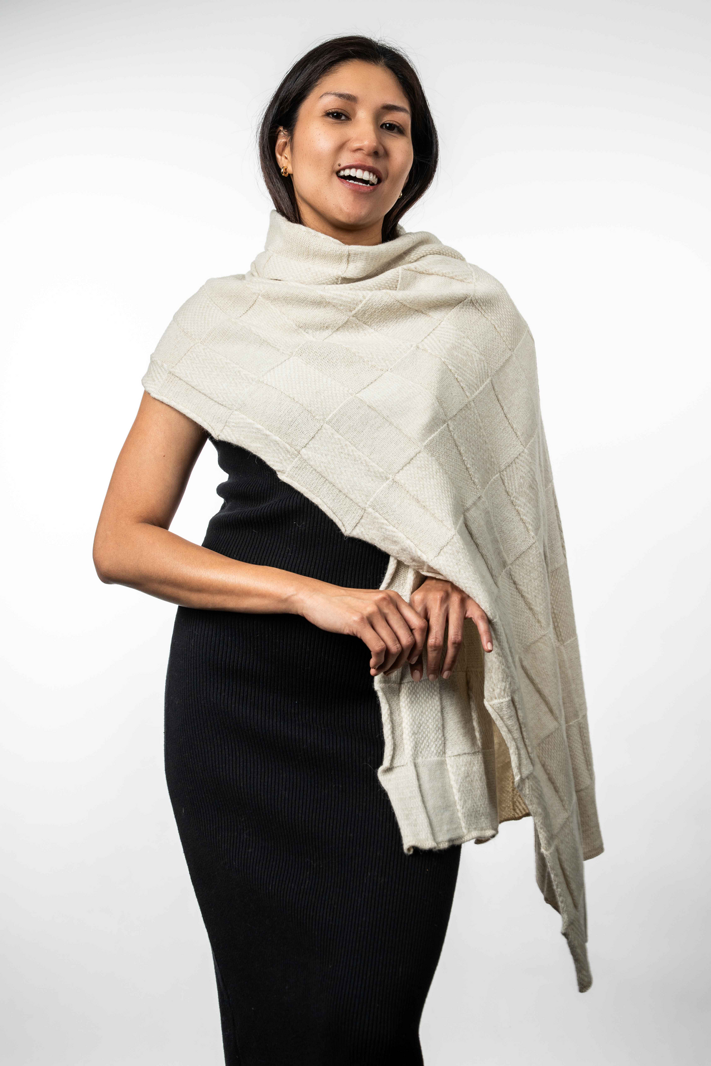 Merino Possum Jacquard Wrap - KO554