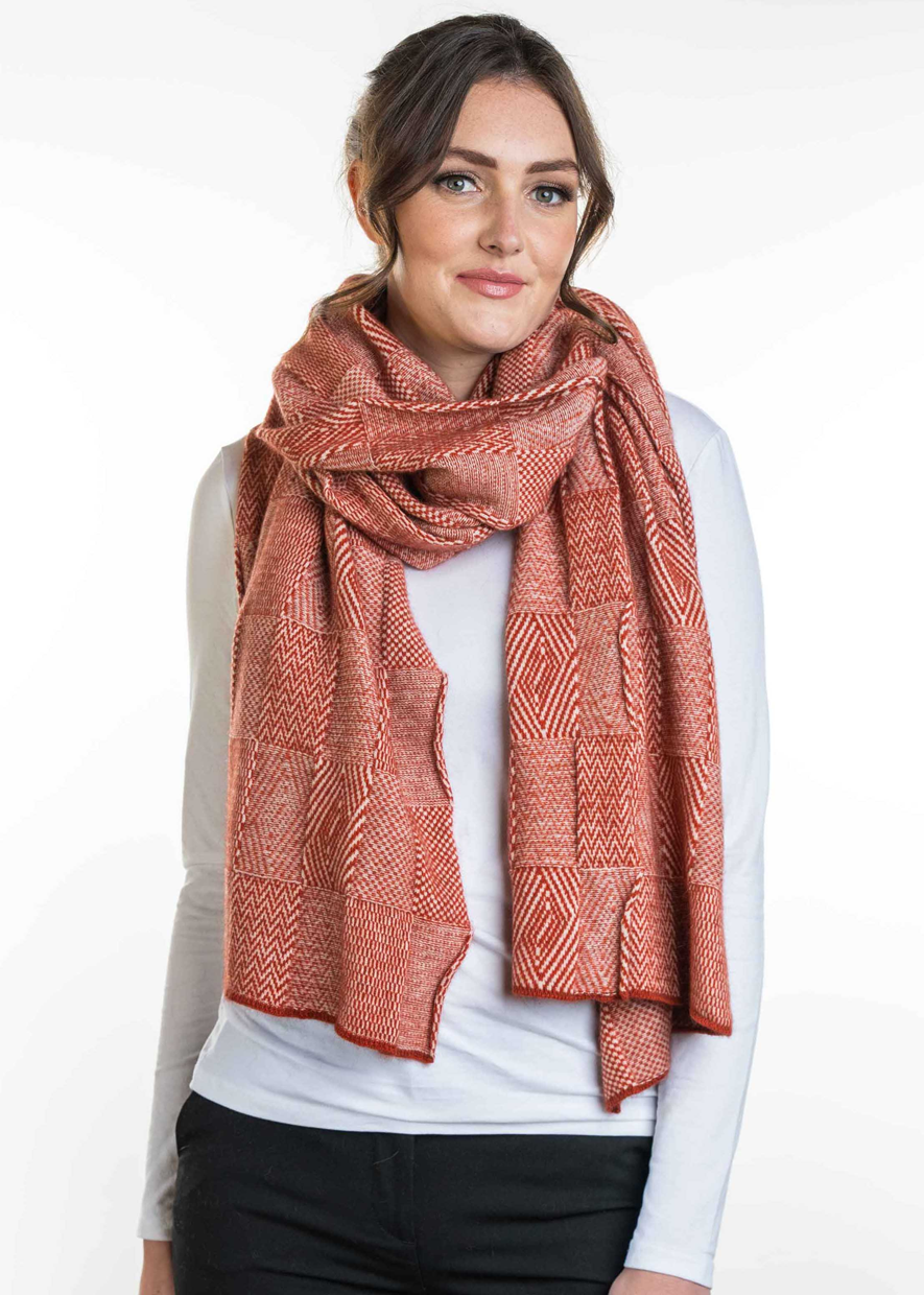 Merino Possum Jacquard Wrap - KO554
