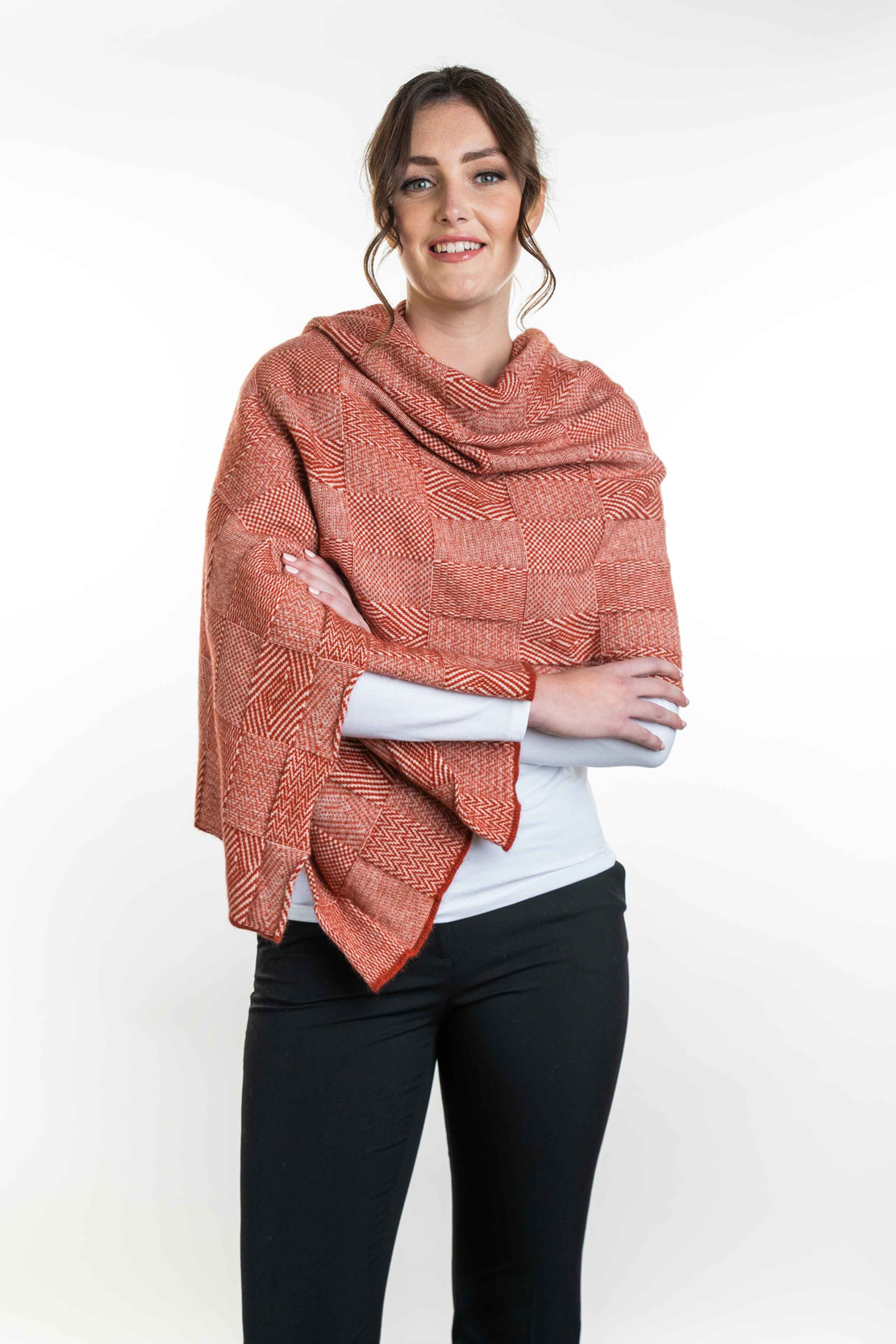 Merino Possum Jacquard Wrap - KO554
