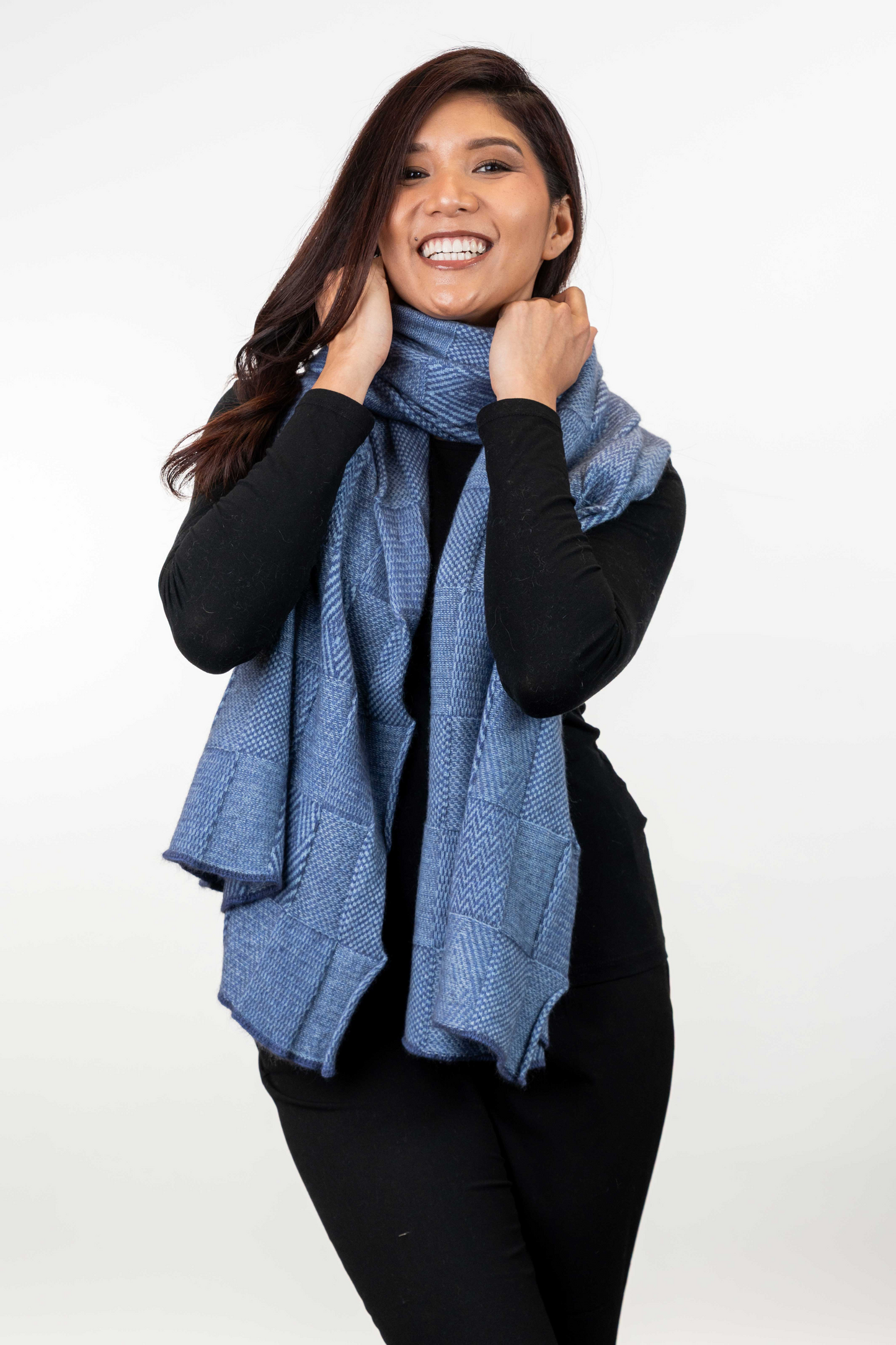 Merino Possum Jacquard Wrap - KO554