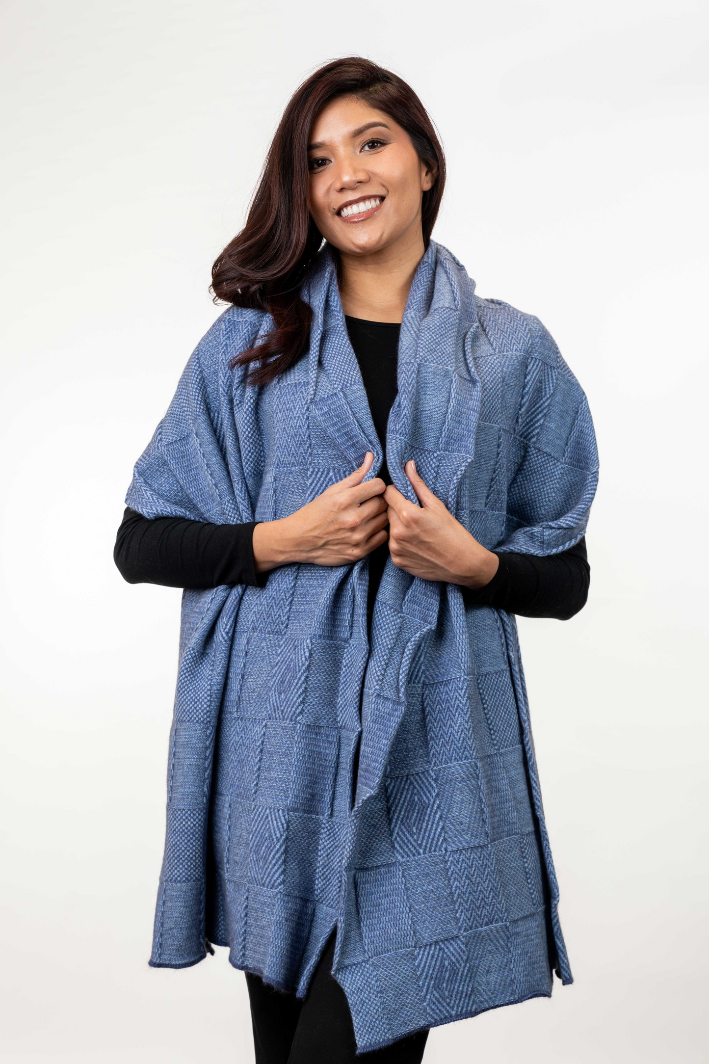 Merino Possum Jacquard Wrap - KO554
