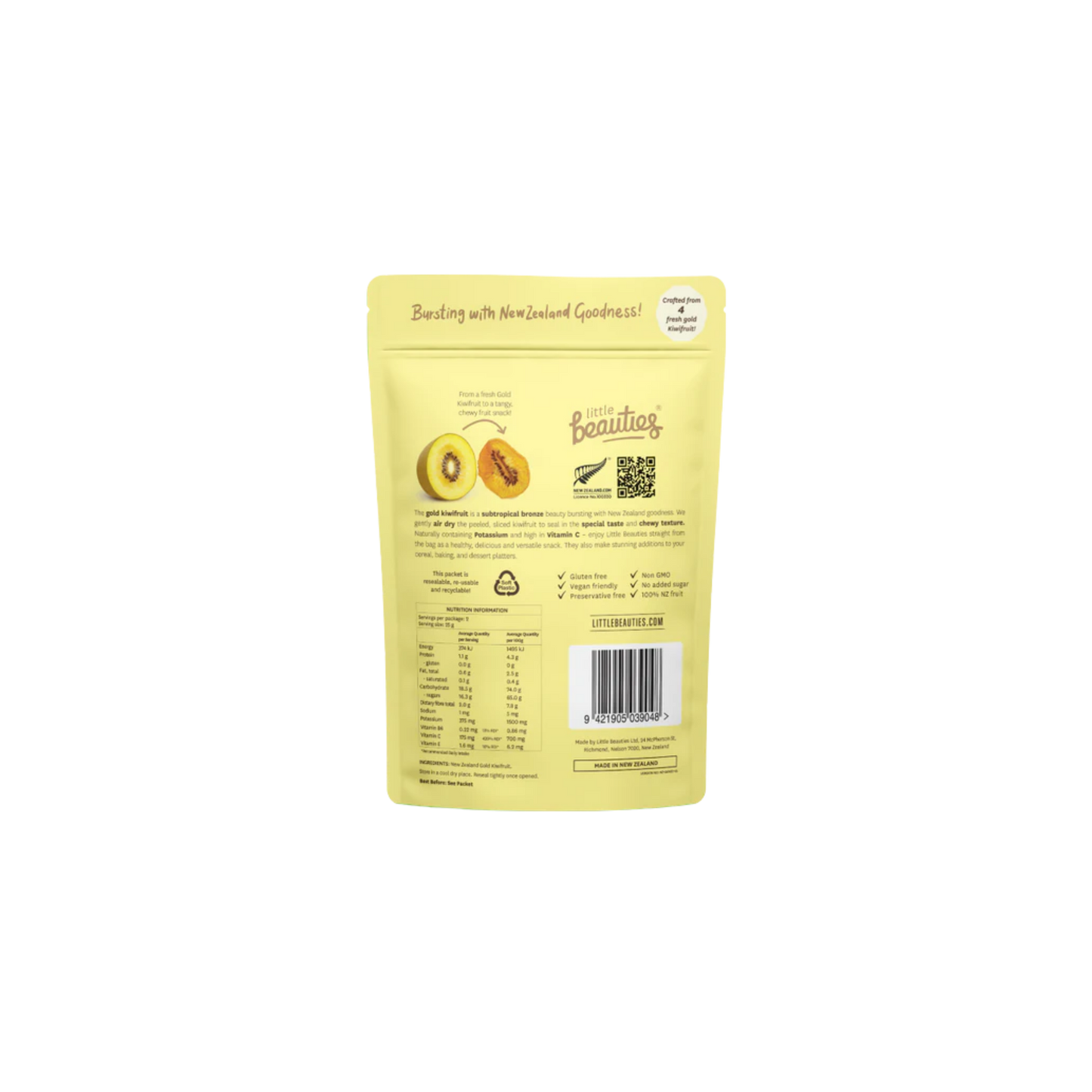 Little Beauties Chewy Gold Kiwifruit Slices - 50g