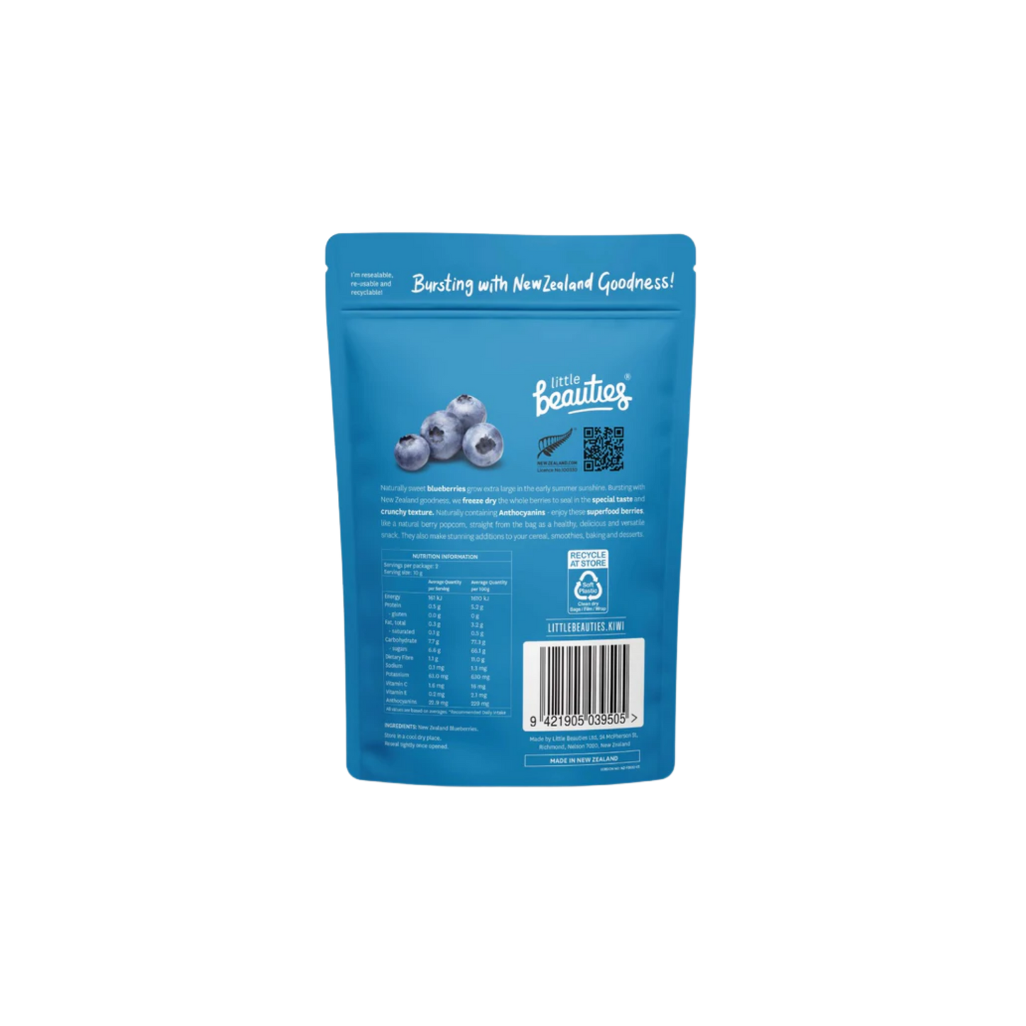 Little Beauties Crunchy Whole Blueberries - 20g