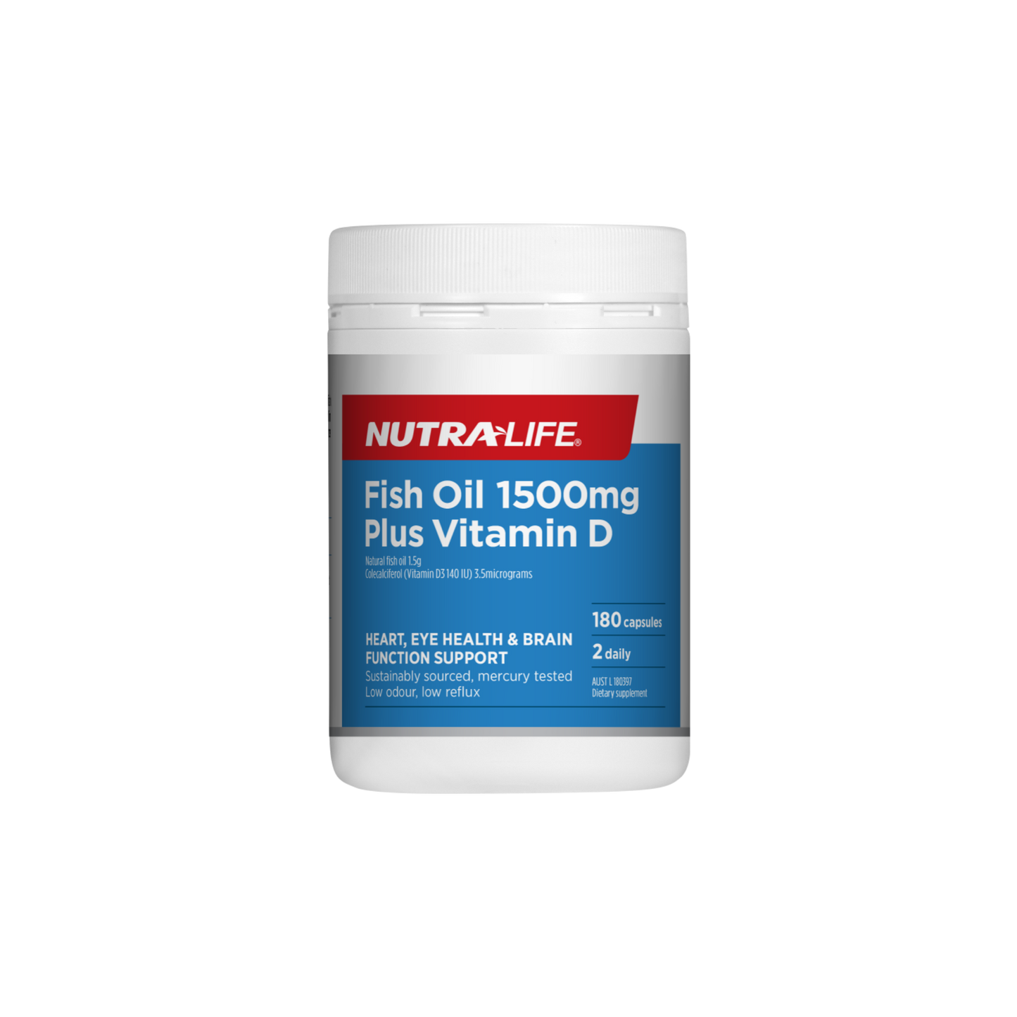 Nutra-Life Fish Oil 1500mg Plus Vitamin D 180caps