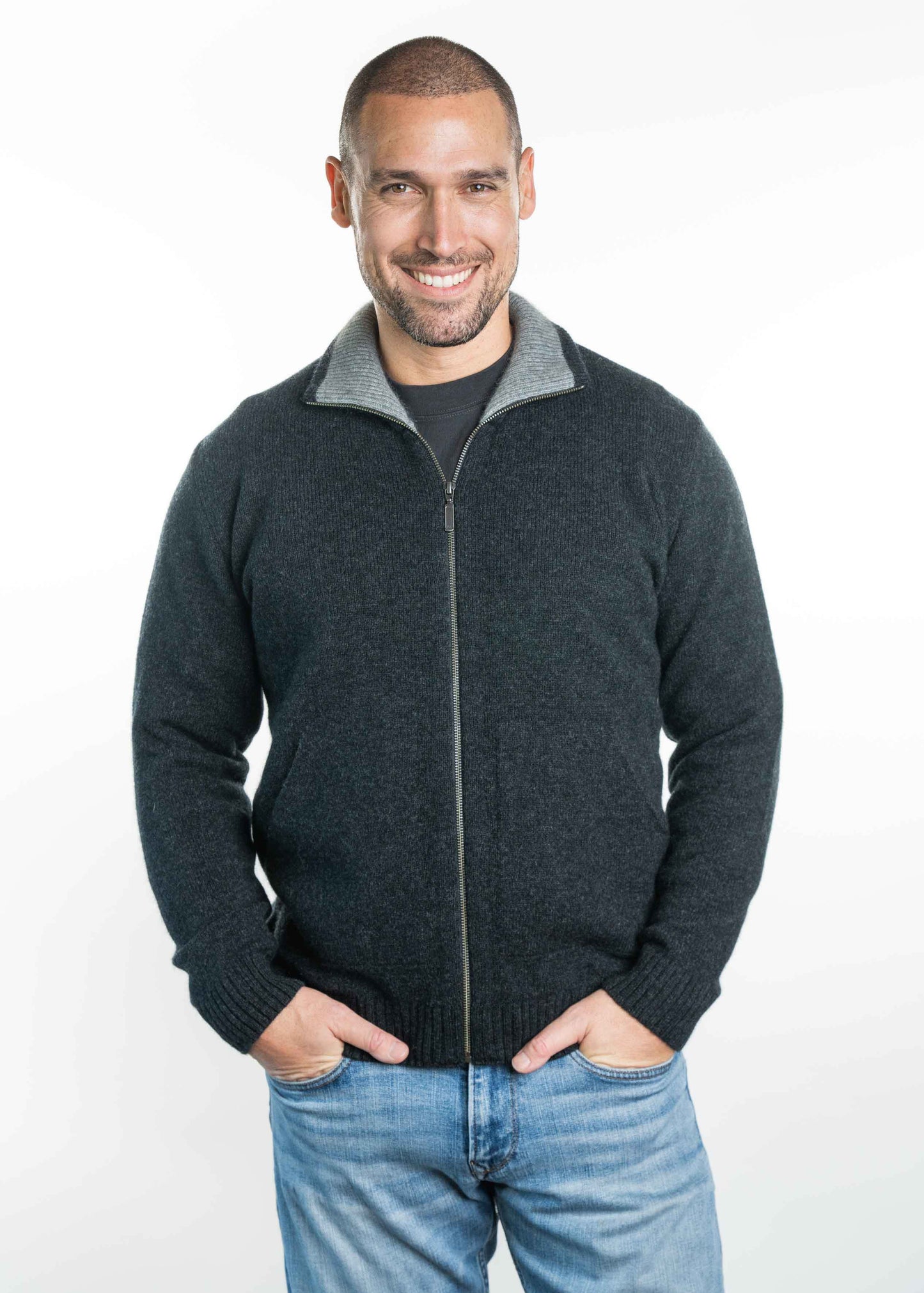 Merino Possum Zip Jacket with Pockets - TR8008
