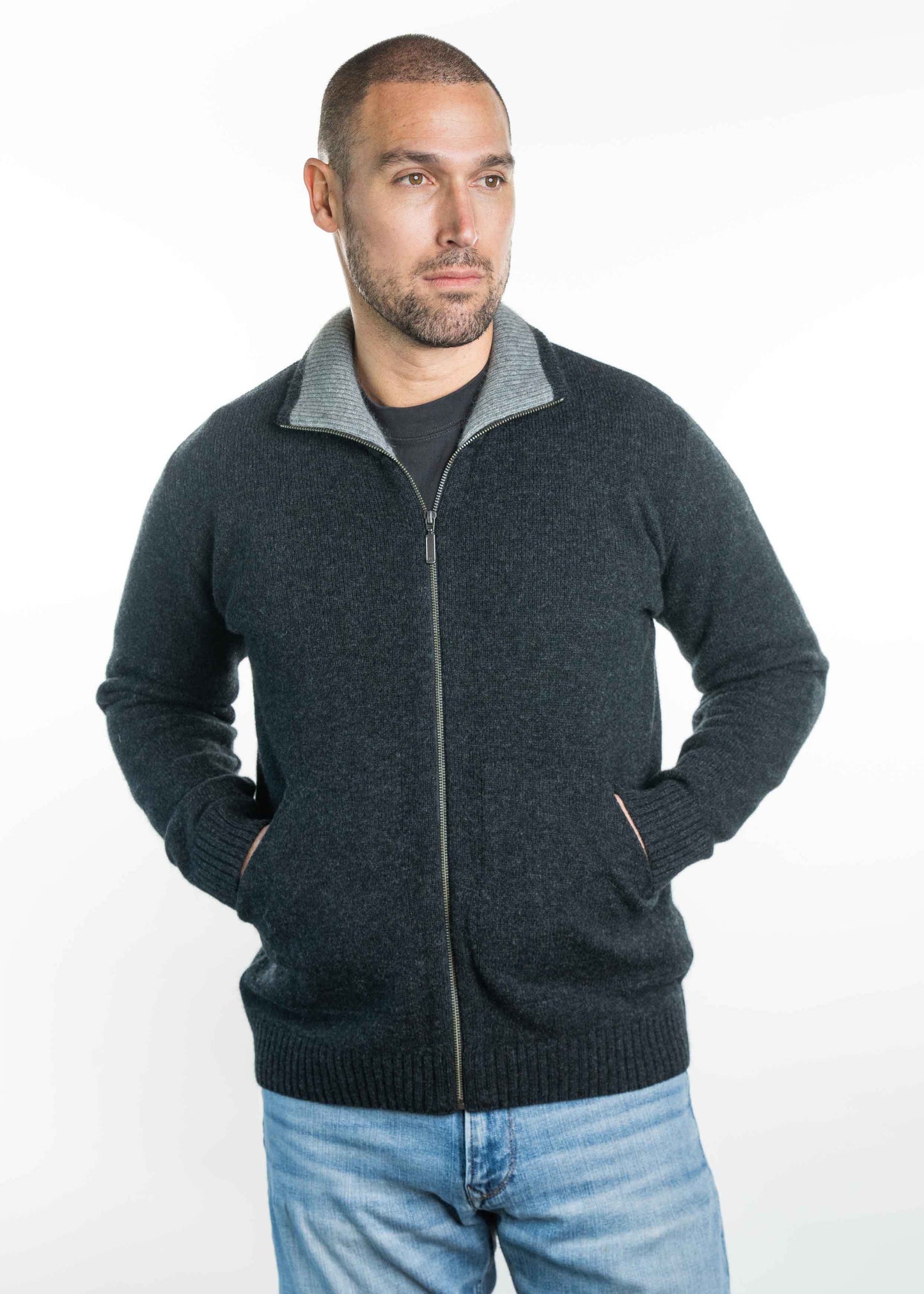 Merino Possum Zip Jacket with Pockets - TR8008