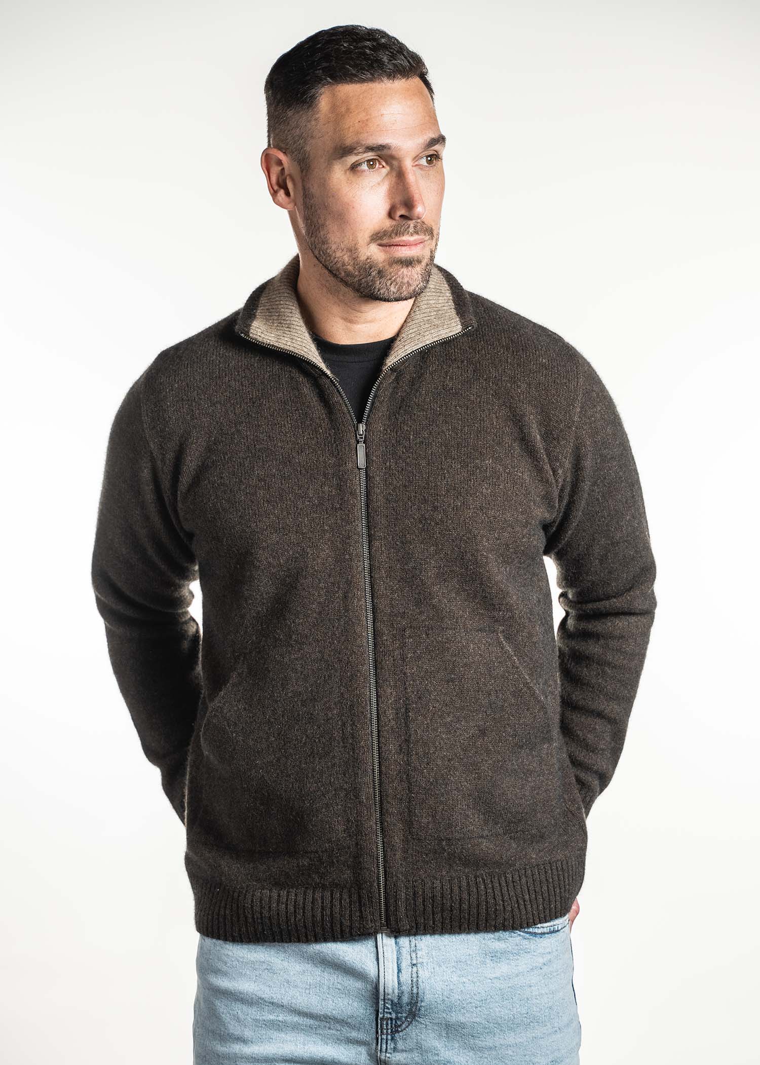 Merino Possum Zip Jacket with Pockets - TR8008