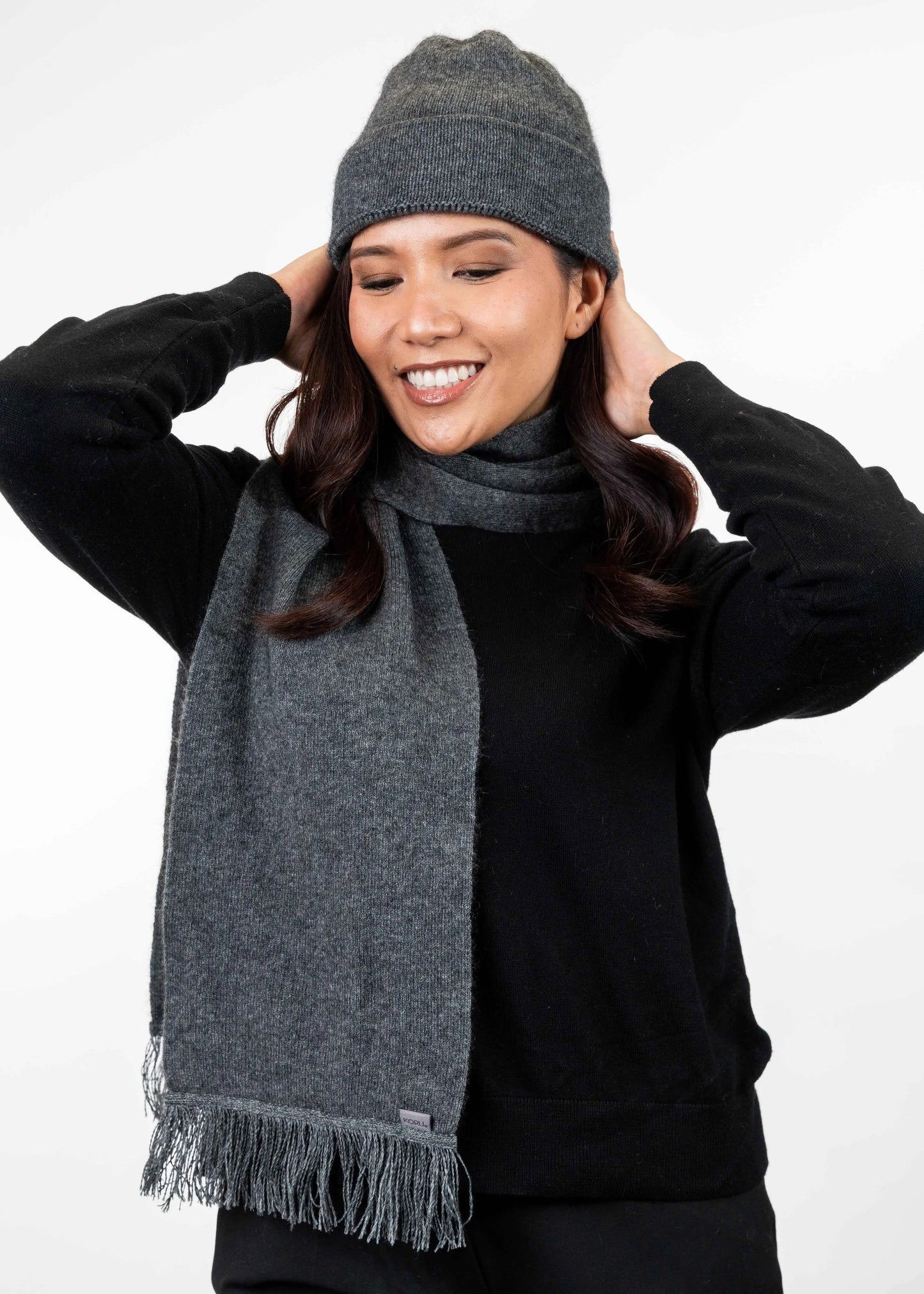 Merino Possum Scarf With Fringe - KO114