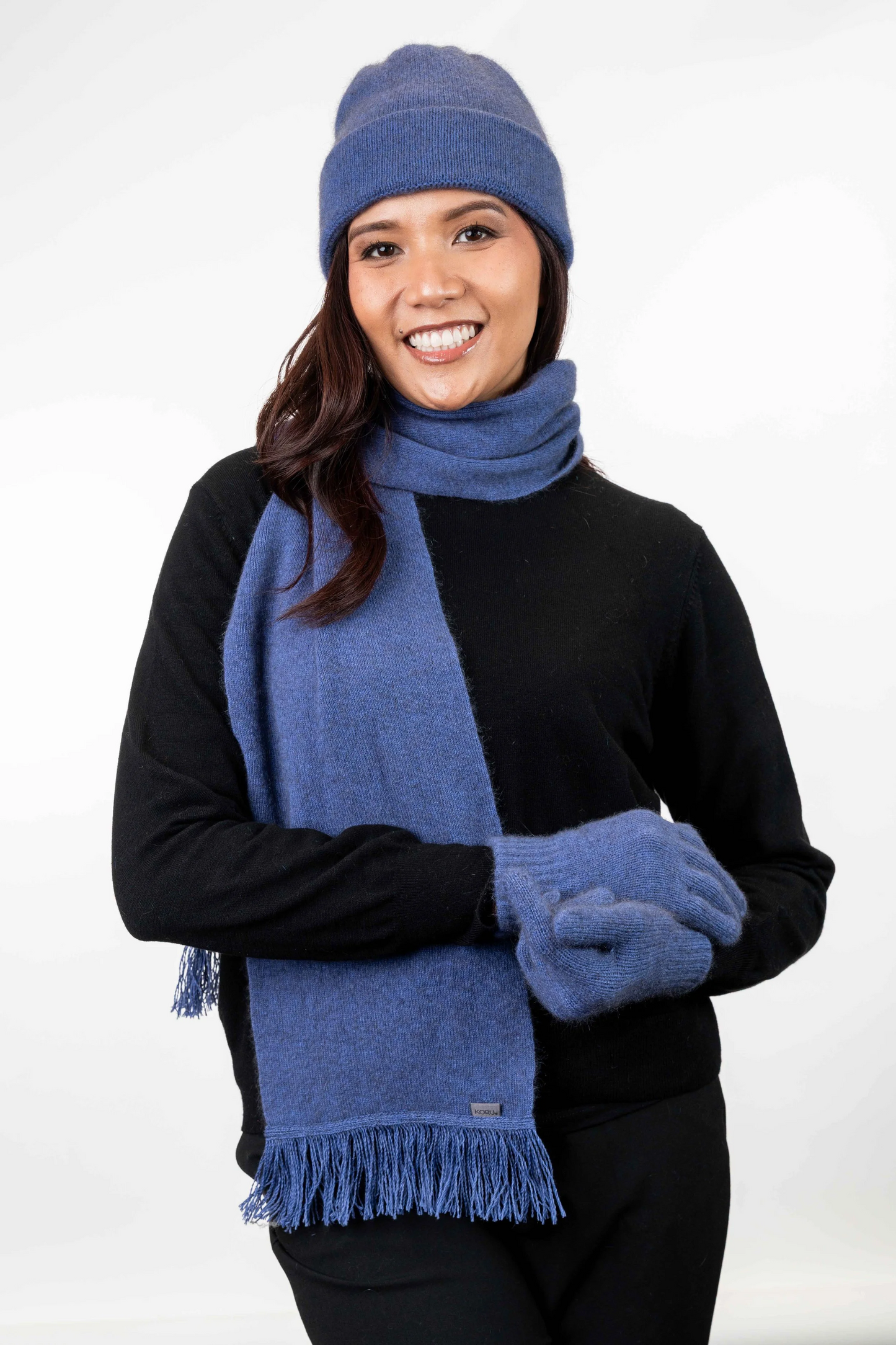 Merino Possum Scarf With Fringe - KO114
