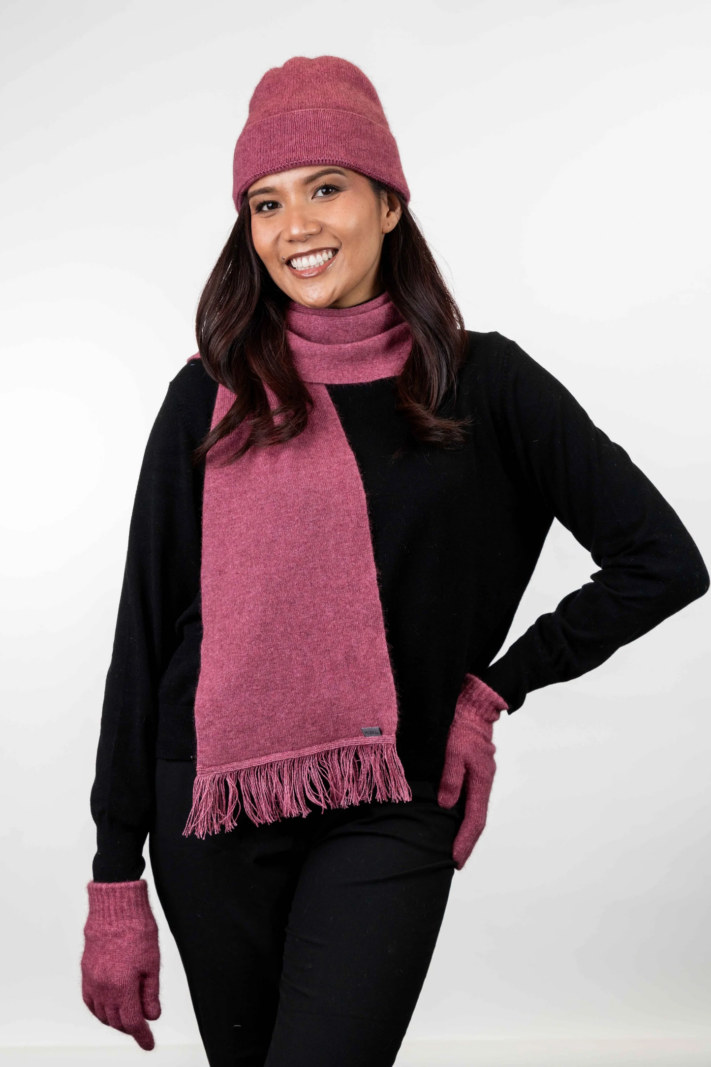 Merino Possum Scarf With Fringe - KO114