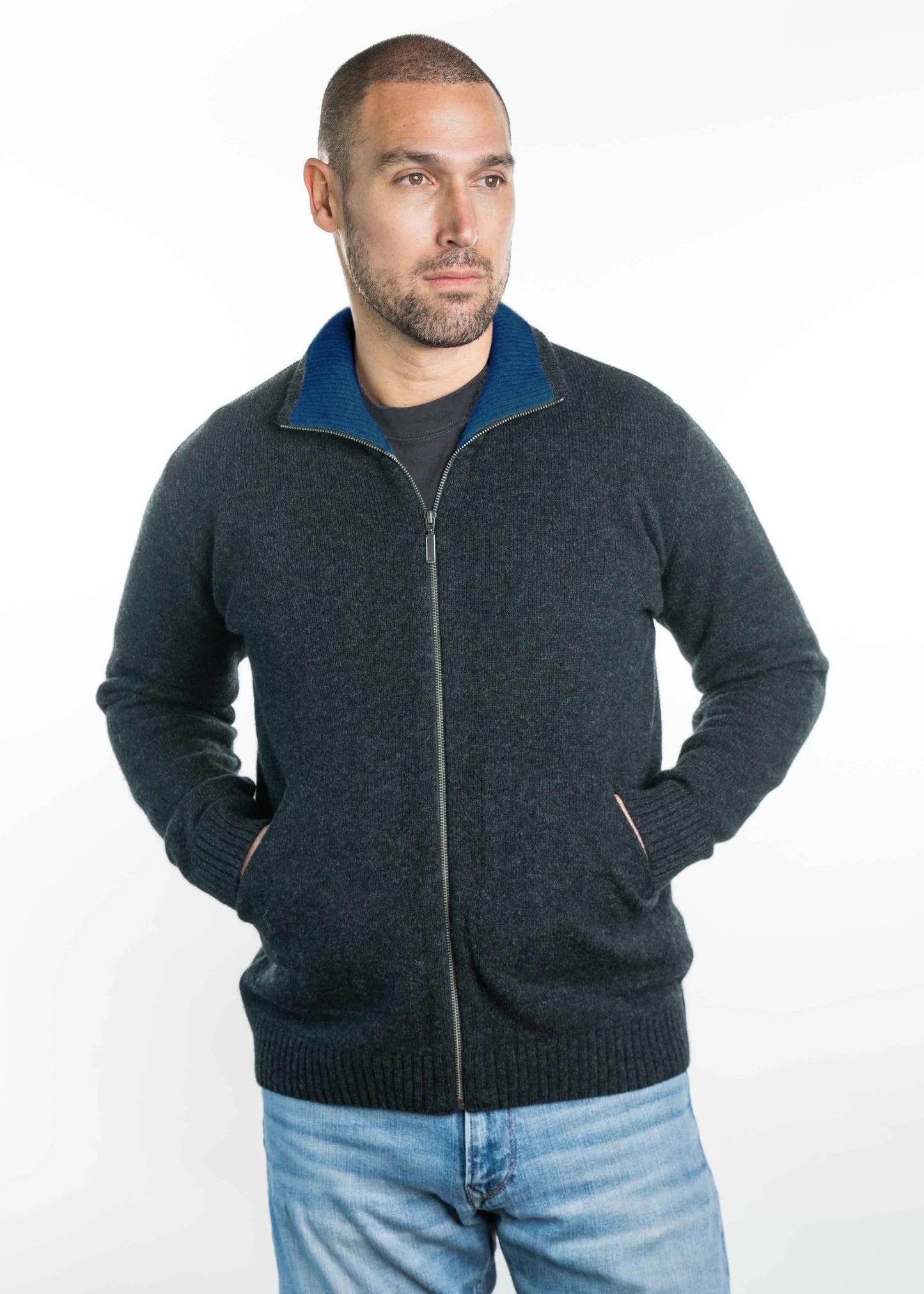Merino Possum Zip Jacket with Pockets - TR8008