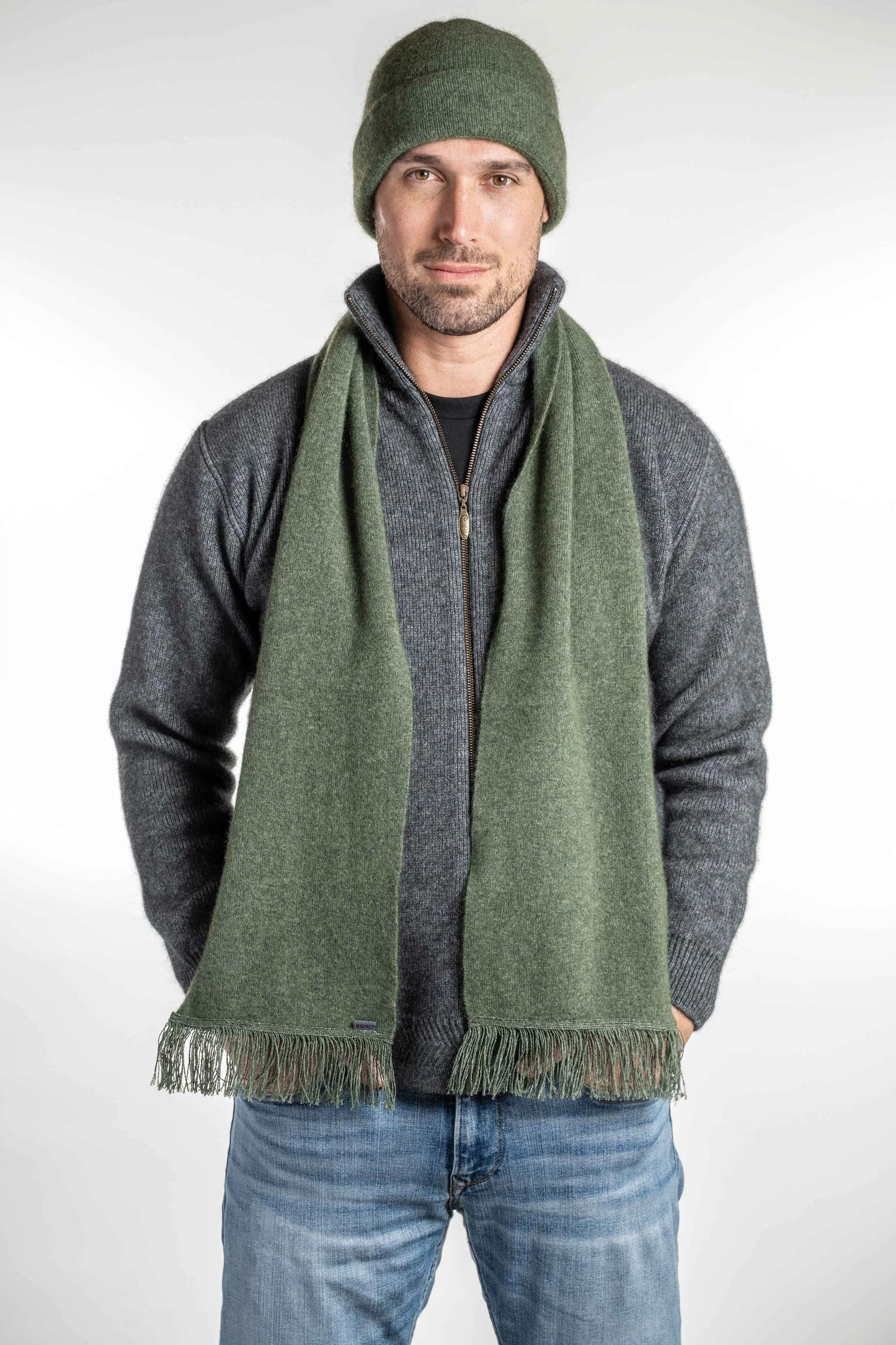 Merino Possum Scarf With Fringe - KO114