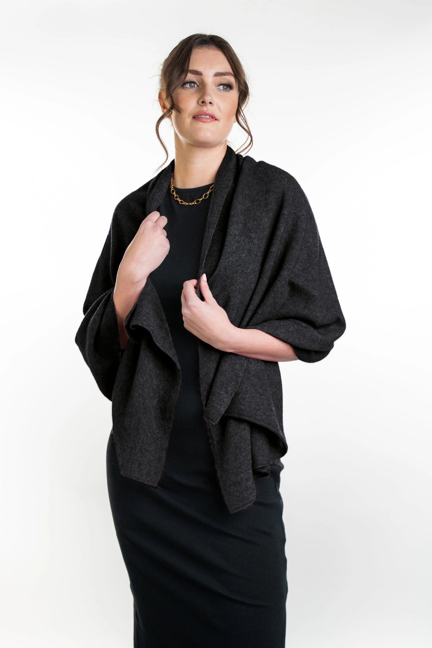 Merino Possum Moss Stitch Wrap - KO518
