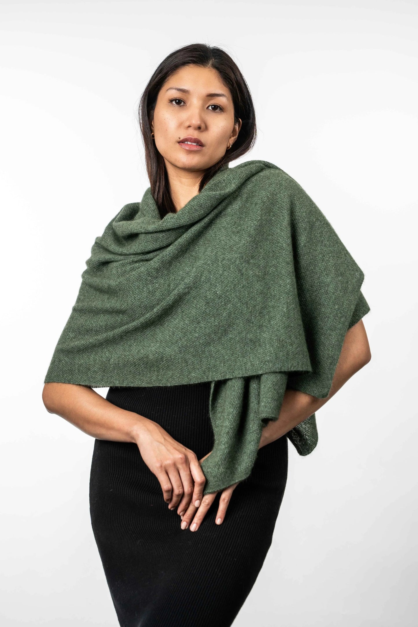 Merino Possum Moss Stitch Wrap - KO518