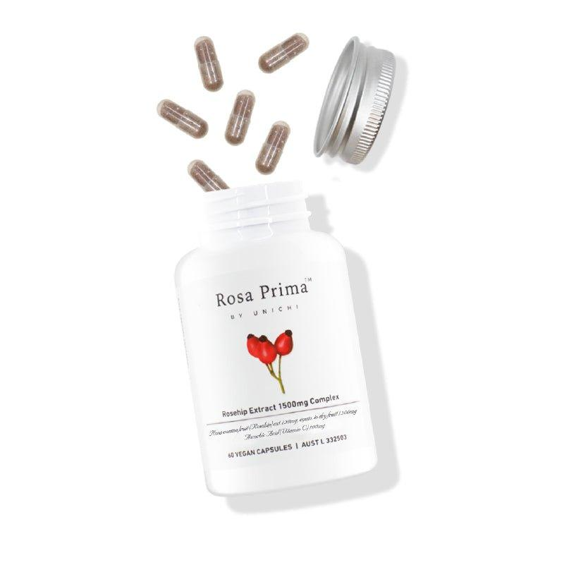 Unichi Rosa Prima Rosehip Extract 1500mg Complex 60c (2028.08)